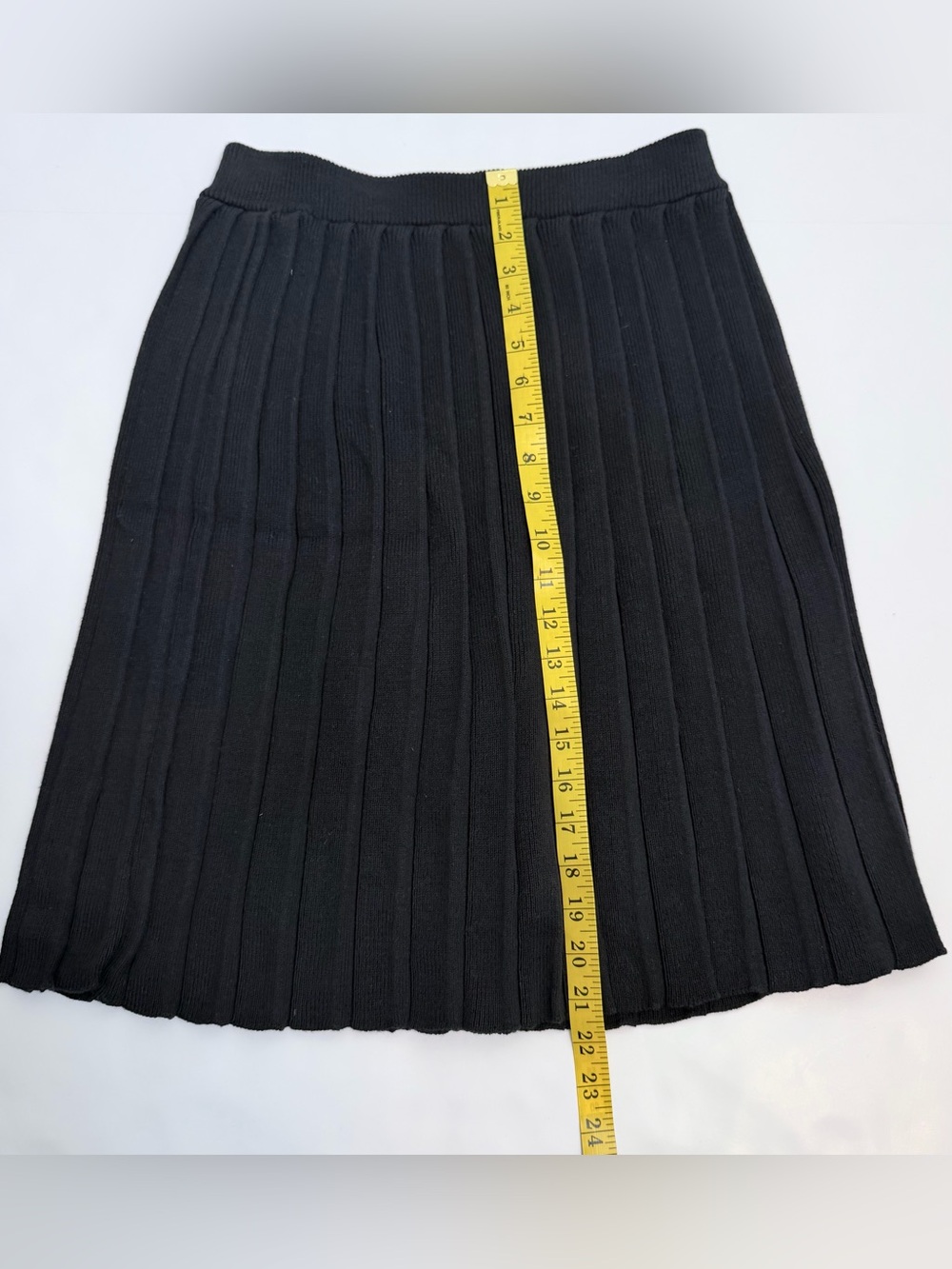 Vintage Delia McKain Black Pleated Knit Skirt M Dark Academia Preppy Minimalist - Picture 5 of 6